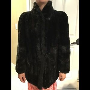 Vintage Glenoit  Black Faux Fur Jacket